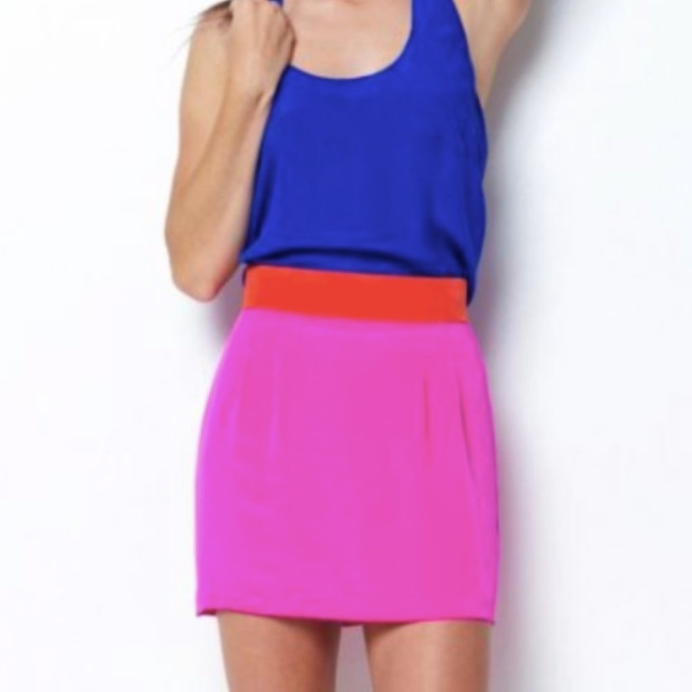 NWOT Naven Color-Block Mini Skirt